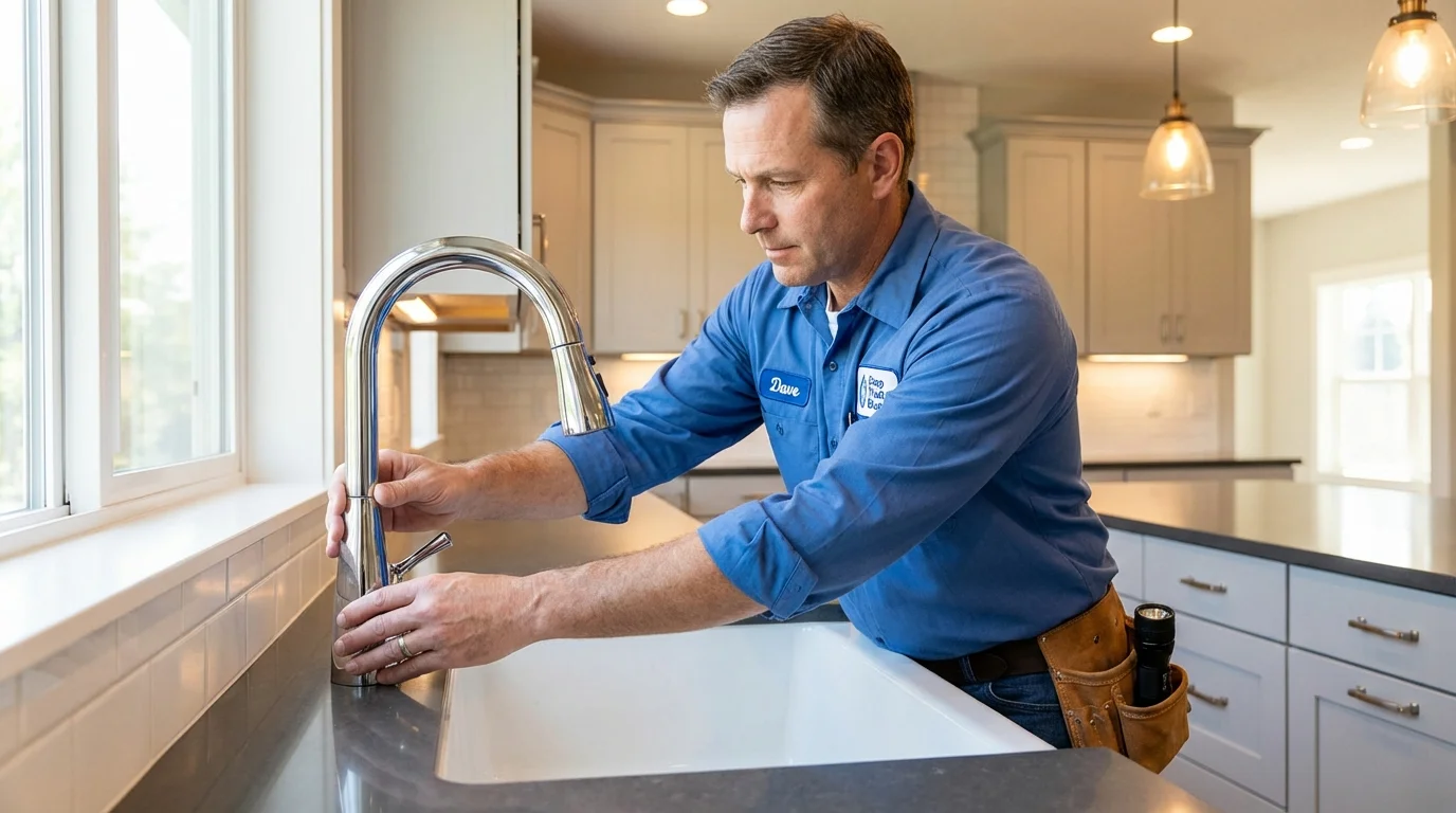 Kitchen faucet installation by Johns Plumbing LLC in Ripon